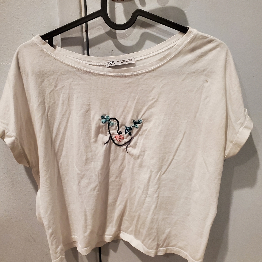 Embroidered zara shirt